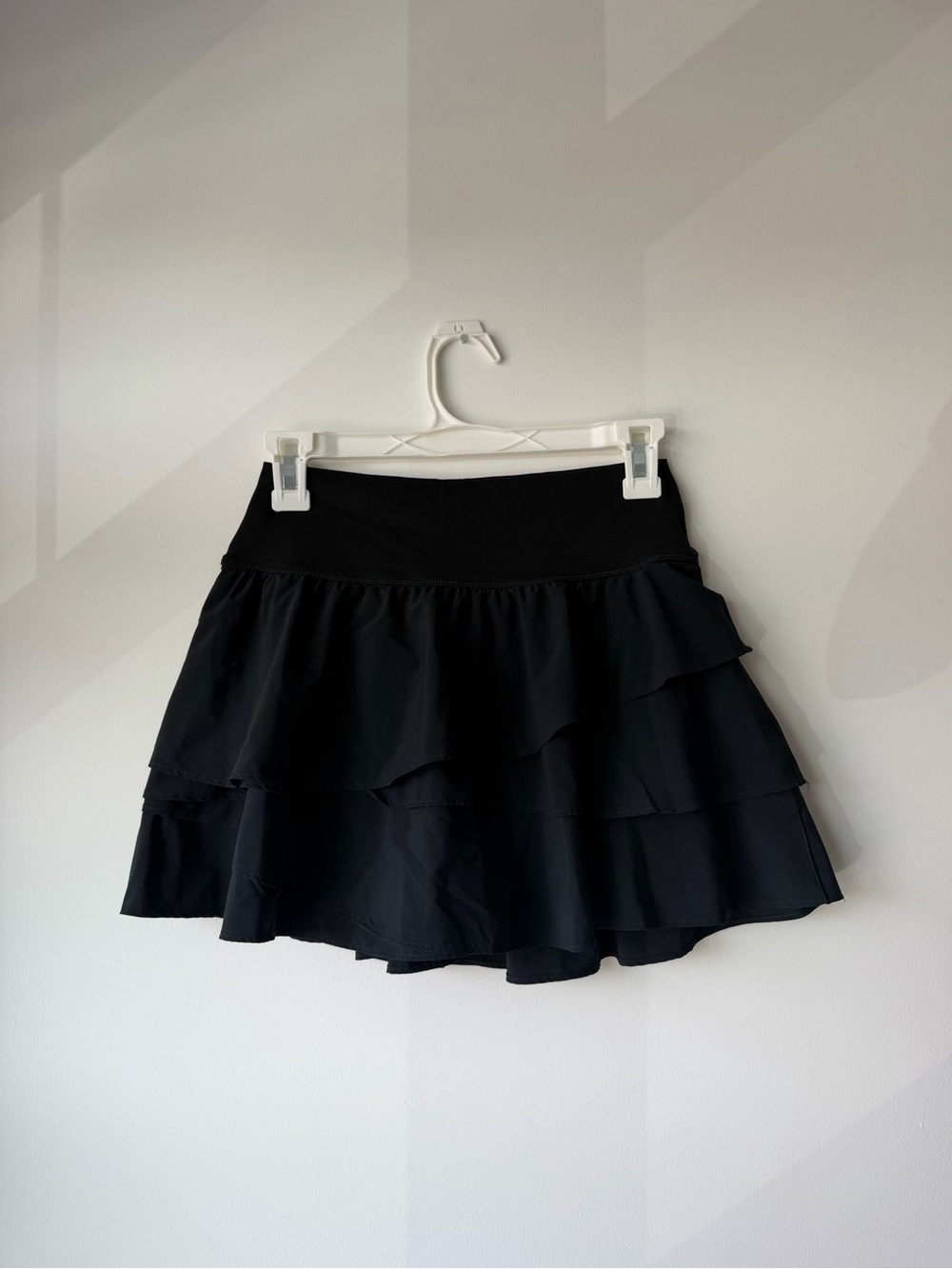 Women's Black Tiered Ruffle Mini Skirt